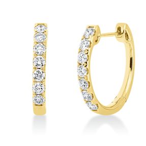 Creolen aus 750 Gold Gelbgold 14 Brillanten 1,08ct TW-SI 20,1x2,9mm