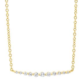 Collier aus 750 Gold Gelbgold 11 Diamanten 0,16ct TW-SI L:45,7cm