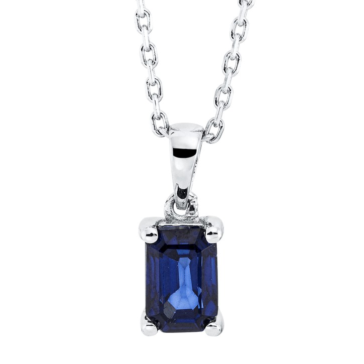 Collier aus 750 Weißgold Saphir