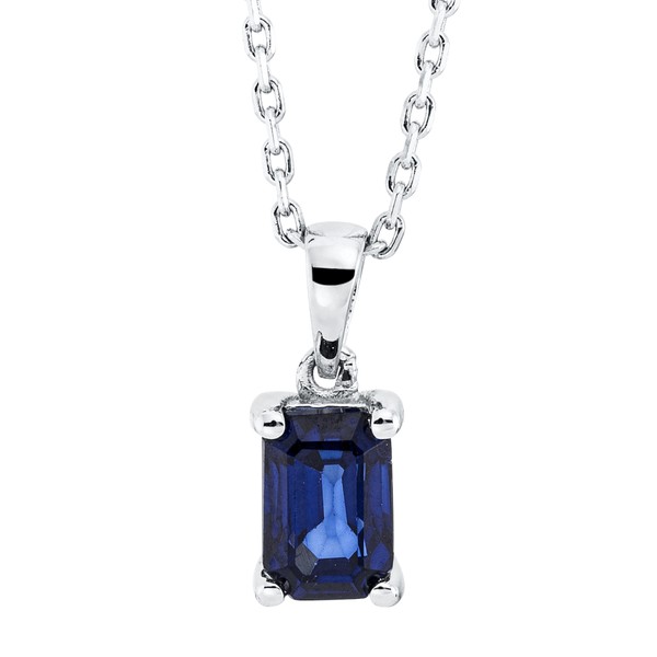 Collier aus 750 Weißgold Saphir