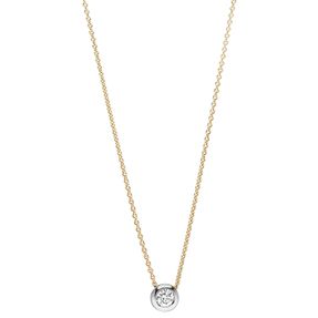 Solitär Collier Ankerkette Diamant Brillant 750 Gold Gelbgold Weißgold 42-45cm