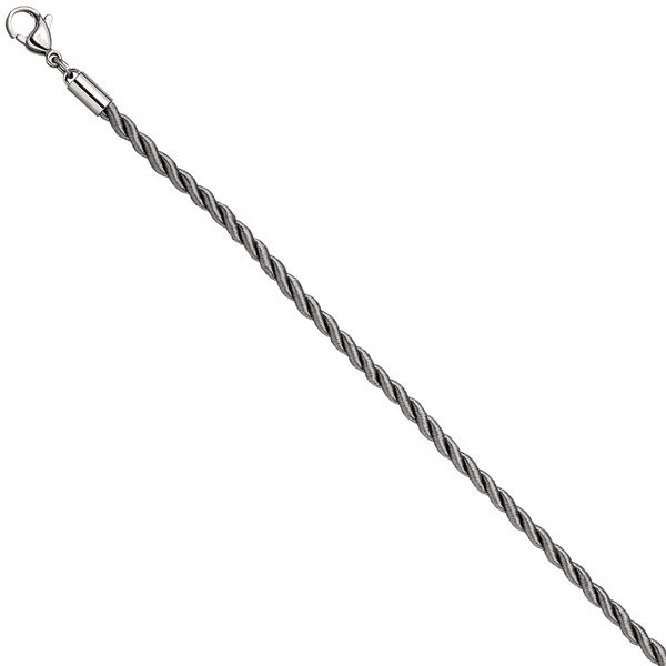 2,9mm Nylonkordel graue Kette Edelstahl 50cm