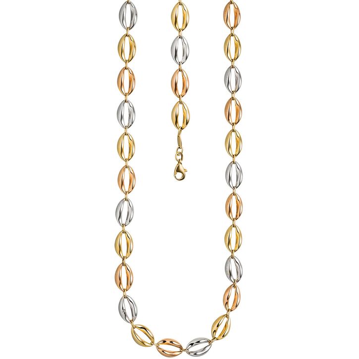 7,8mm 585 Gelbgold Rotgold Weißgold tricolor 45cm