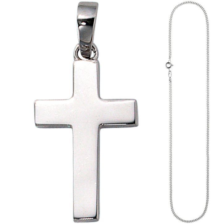 Schmuck-Set Kreuz 2mm Panzerkette 925 Silber 50cm