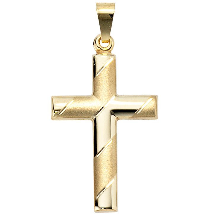 Schmuck-Set Kreuz Panzerkette 333 Gelbgold 45cm