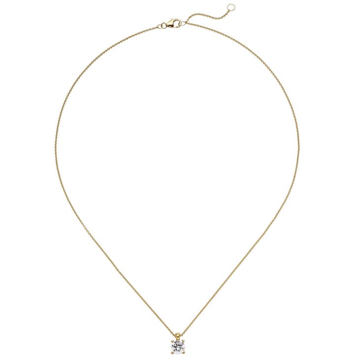 Solitaire Collier Brillant 1 Ct. W SI 585 Gelbgold 45cm