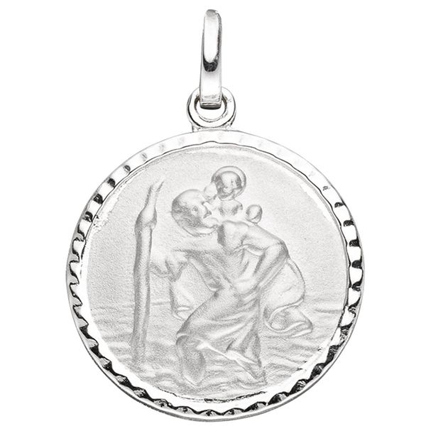 Amulett Christopherus und Halskette 42cm 925 Silber