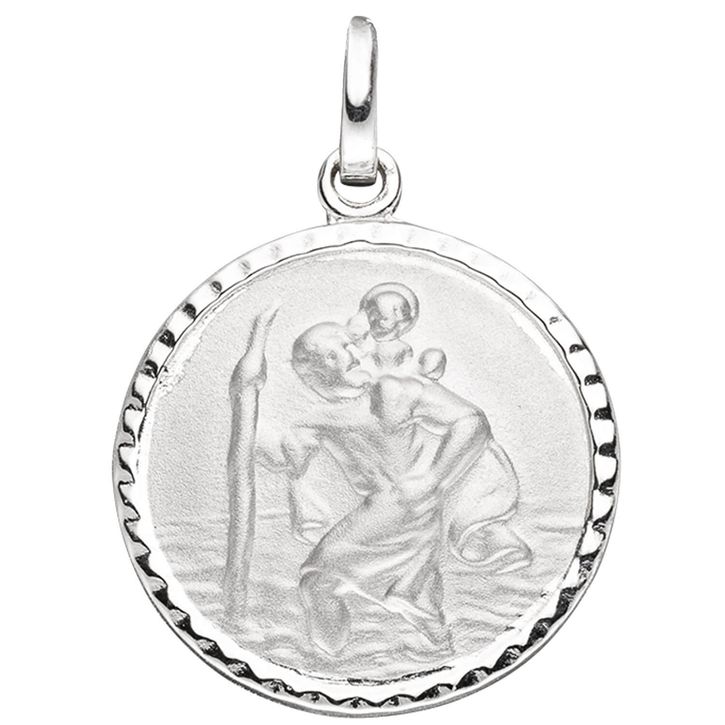 Amulett Christopherus und Halskette 50cm 925 Silber