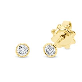 Solitaire Ohrstecker aus 750 Gold Gelbgold 2 Brillanten 0,2ct TW-SI Zarge