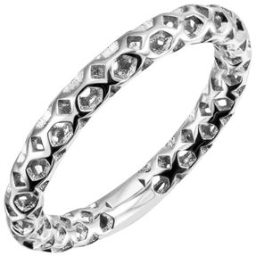 Ring Damenring aus echtem 925 Silber rhodiniert rund Breite 3,1mm Fingerring