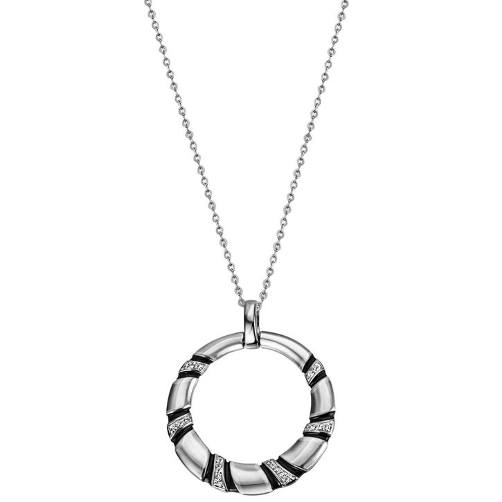 Collier mit Anhänger 18 Zirkonia 925 Silber 45cm