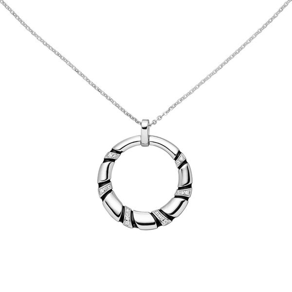 Collier mit Anhänger 18 Zirkonia 925 Silber 45cm