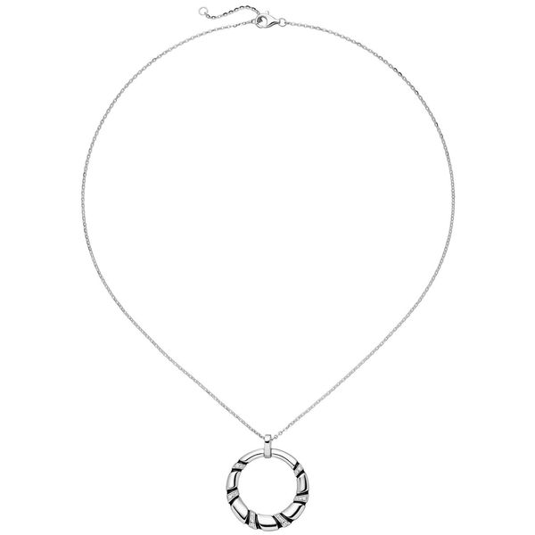 Collier mit Anhänger 18 Zirkonia 925 Silber 45cm