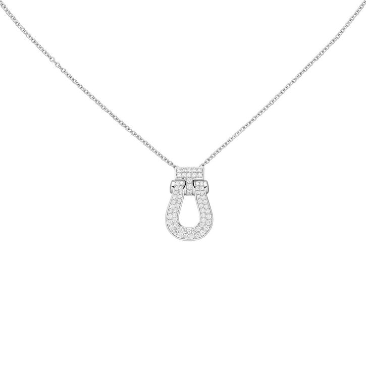 Collier mit Anhänger 64 Zirkonia 925 Silber 45cm