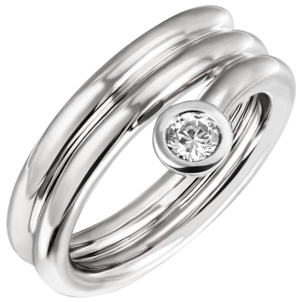 Solitär Ring Zirkonia 925 Silber spiralförmig 3-reihig