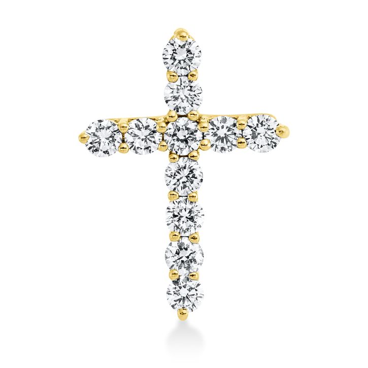 Anhänger Kreuz aus 750 Gelbgold 11 Brillanten 0.41ct