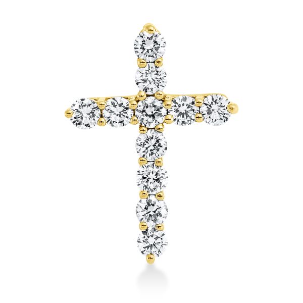 Anhänger Kreuz aus 750 Gelbgold 11 Brillanten 0.41ct