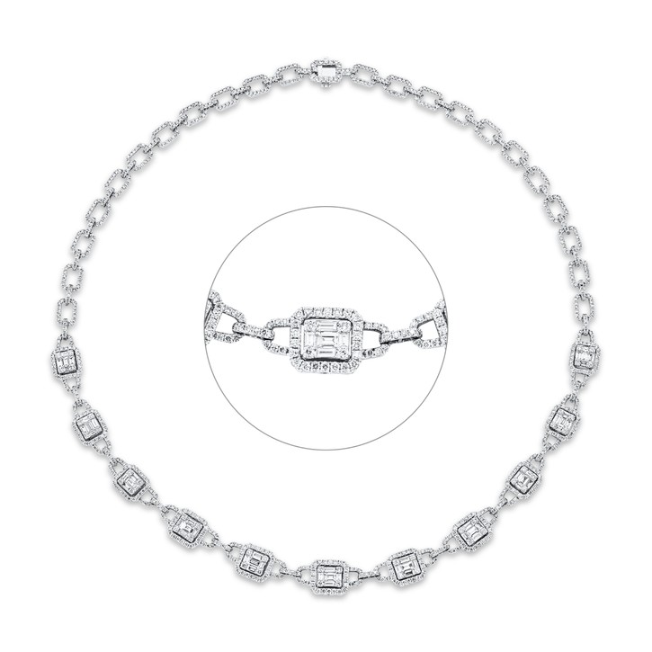 Collier aus 750 Weißgold 965 Brillanten 6.6ct