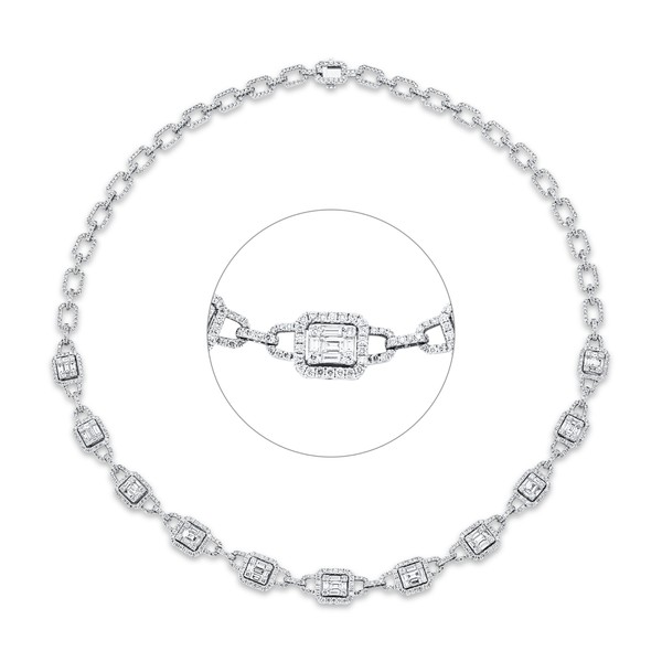 Collier aus 750 Weißgold 965 Brillanten 6.6ct