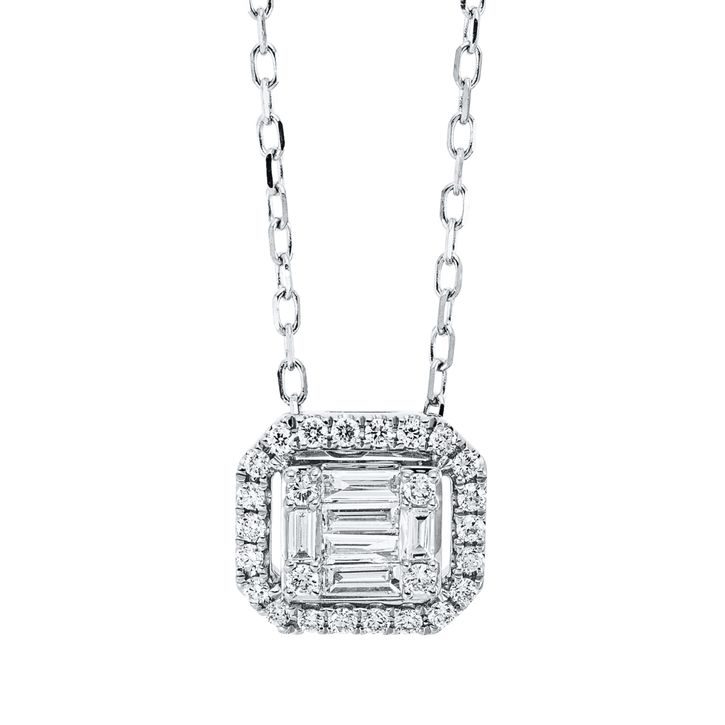Collier aus 750 Weißgold 32 Brillanten 0.25ct