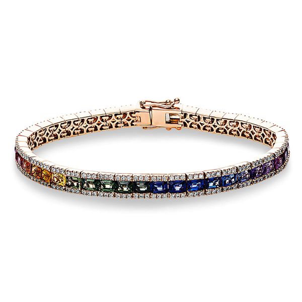 Armband aus 750 Rotgold 44 Saphire 266 Brillanten 1.23ct