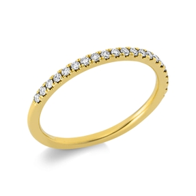 Halb-Memoire Ring aus 585 Gold Gelbgold 21 Brillanten 0,2ct TW-SI B:1,8mm