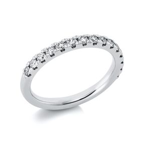 Halb-Memoire Ring aus 950 Platin 15 Brillanten 0,53ct TW-SI B:2,5mm