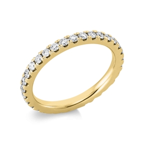 Memoire Ring aus 750 Gold Gelbgold 30 Diamanten 1,5ct TW-SI B:2,4mm