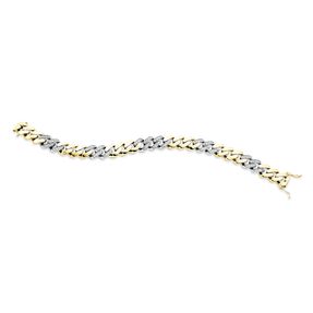 Armband Panzer aus 750 Gold gelb/weiß 88 Brillanten 1,09ct TW-SI L:18cm