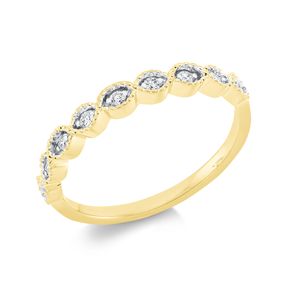 Ring aus 750 Gold Gelbgold 9 Brillanten 0,1ct TW-SI B:2,6mm