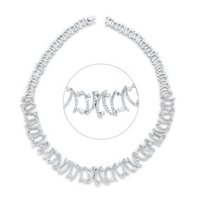 Collier aus 750 Gold Weißgold 505 Brillanten 10,52ct TW-VSI L:43cm