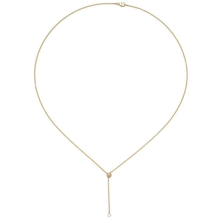 Y-Kette mit Brillant 0,10 Ct. 750 Gelbgold 45cm