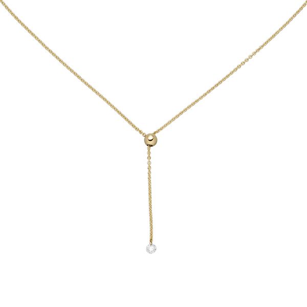 Y-Kette mit Brillant 0,10 Ct. 750 Gelbgold 45cm