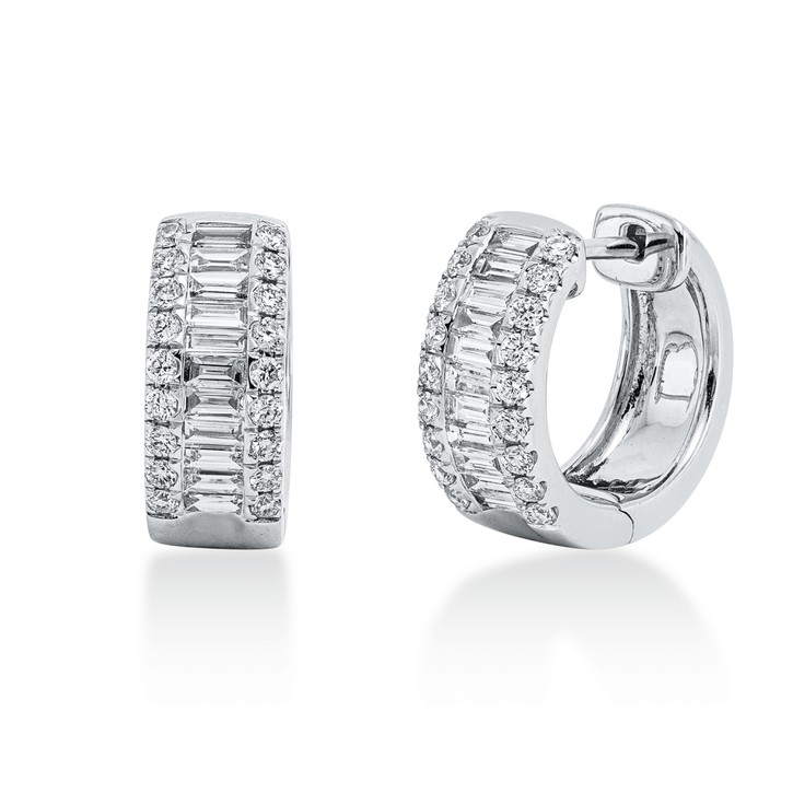 Creolen aus 750 Weißgold 58 Brillanten 0.84ct