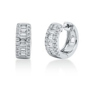 Creolen aus 750 Gold Weißgold 58 Diamanten 0,84ct 14.2x5,4mm