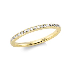 Halb-Memoire Ring aus 585 Gold Gelbgold 19 Brillanten 0,15ct TW-SI B:1,9mm