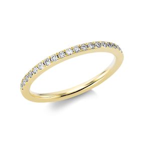 Halb-Memoire Ring aus 585 Gold Gelbgold 21 Brillanten 0,2ct TW-SI B:1,9mm