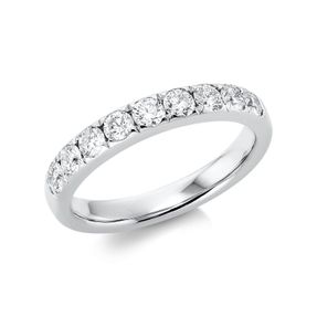 Halb-Memoire Ring aus 950 Platin 9 Brillanten 0,72ct TW-SI B:3,4mm