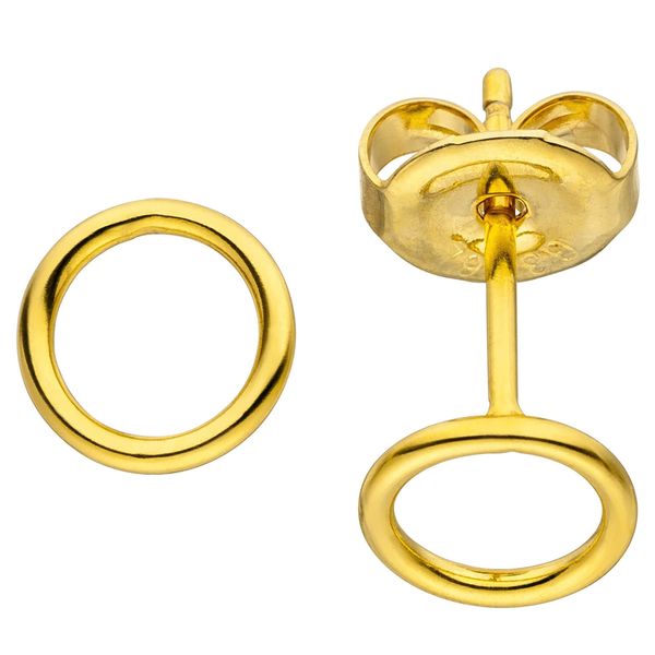 Ohrstecker Kreise aus Edelstahl vergoldet Ø6,9mm