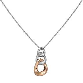 Collier Kette mit Anhänger aus Edelstahl rot-vergoldet Halsschmuck 45cm Damen Collier Kette mit Anhänger aus Edelstahl rot-vergoldet Halsschmuck 45cm Damen