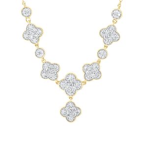 Collier aus 750 Gelbgold 74 Diamanten 0,74ct TW-SI L:45cm Fassung rhodiniert