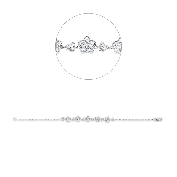 Armband aus 750 Weißgold 48 Brillanten 0.93ct