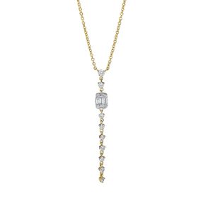 Collier aus 750 Gold gelb/weiß 18 Diamanten 0,41ct TW-SI L:45,7cm