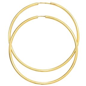 Ohrringe Creolen 46,7x1,7mm aus 585 Gold Gelbgold rund glänzend schlicht Damen