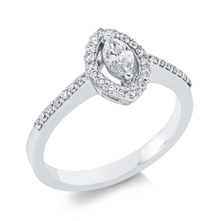 Ring aus 750 Weißgold 33 Brillanten 0.42ct