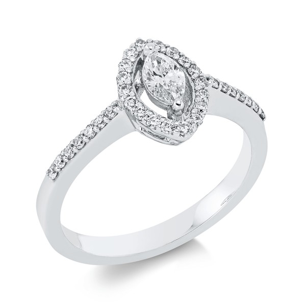 Ring aus 750 Weißgold 33 Brillanten 0.42ct