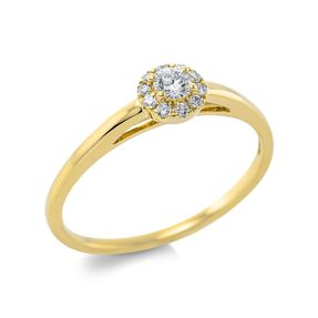 Ring aus 750 Gold Gelbgold 11 Diamanten 0,18ct TW-SI B:5,1mm