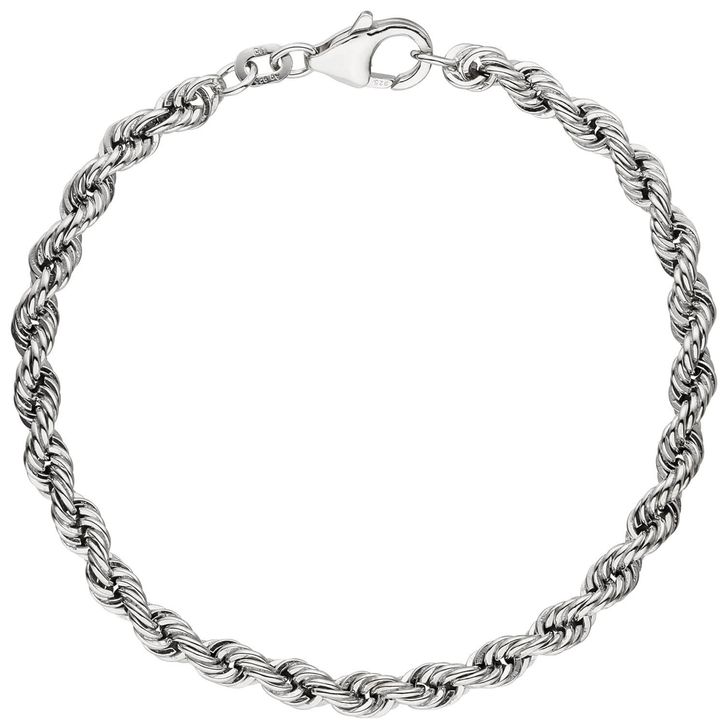 4,3mm Kordelarmband aus 925 Silber 21cm