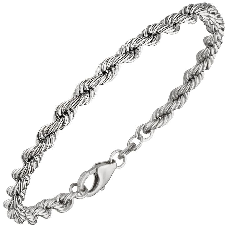 4,3mm Kordelarmband aus 925 Silber 21cm