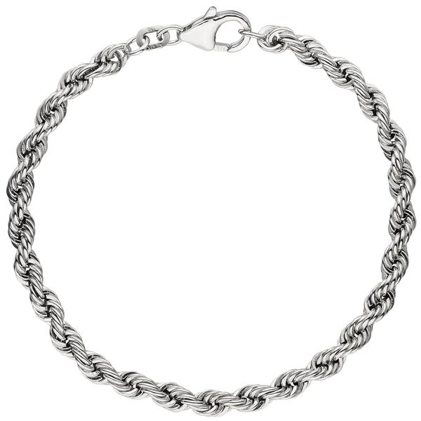 4,3mm Kordelarmband aus 925 Silber 21cm